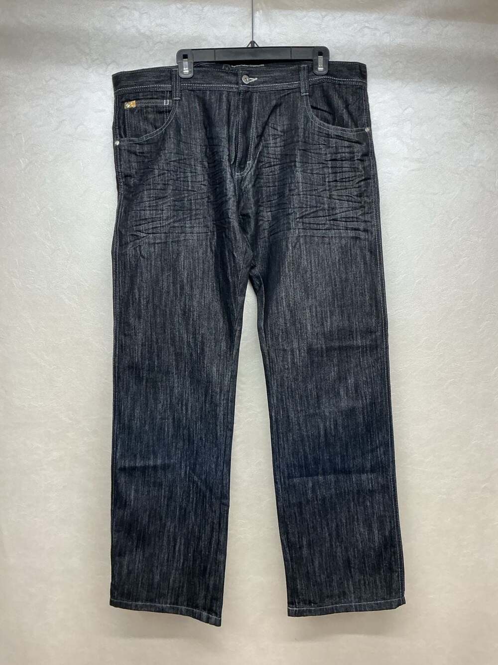 Southpole Jeans 8180 Size 40x34 Black Denim Y2K Baggy Straight Leg